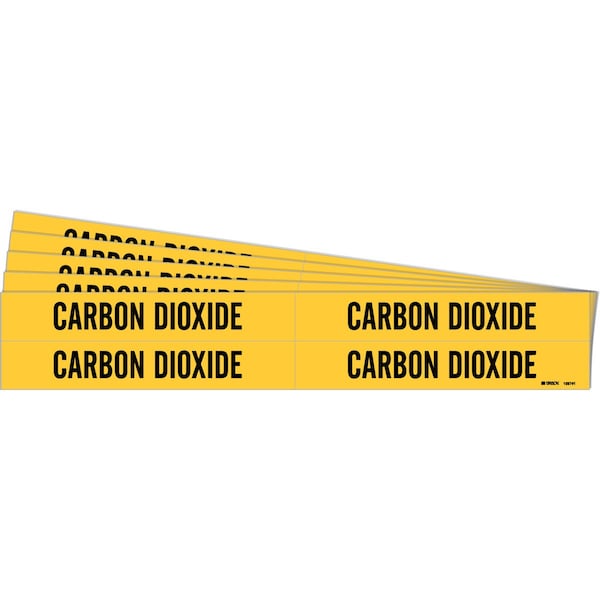 CARBON DIOXIDE Pipe Marker Style 4 Polyester Black on Yellow 4 per Card, 5 PK